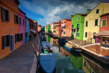 Burano colorful village  venice ,Italyのeditorial素材