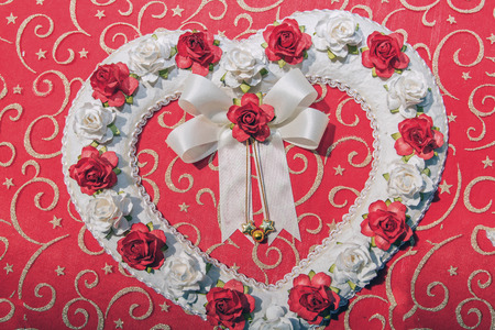 vintage hearts and rose Valentineの写真素材