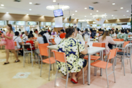 blurry food court at supermarket/mall for backgroundの写真素材