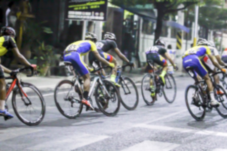 blurry Asian Cycling Championship during the race for backgroundの写真素材