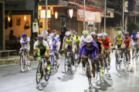 blurry Asian Cycling Championship during the race for backgroundの写真素材
