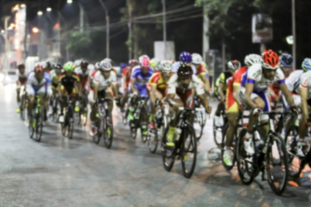 blurry Asian Cycling Championship during the race for backgroundの写真素材