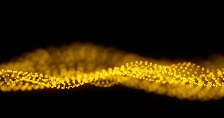 Abstract Gold Particle and gold bokeh backgroundの写真素材