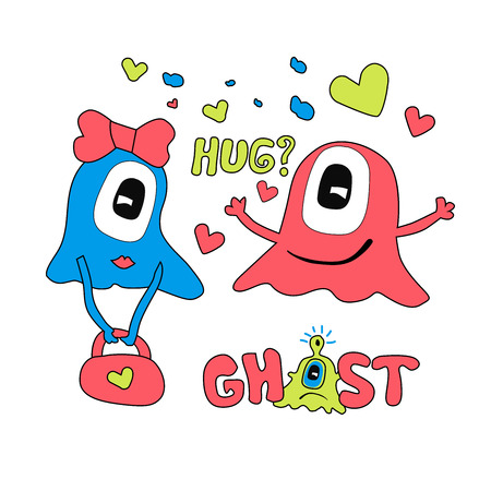 Ghosts; hug;のイラスト素材