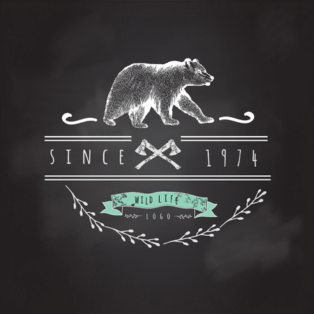 Vintage label bearのイラスト素材