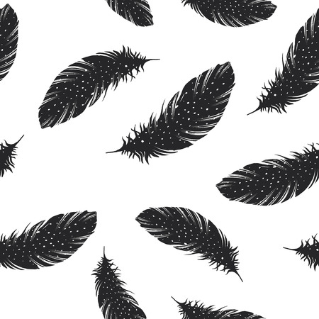 Vintage Feather seamless backgroundのイラスト素材