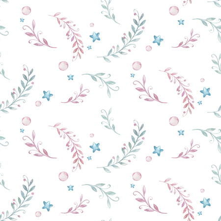 Hand drawing fly cute easter pilot bunny watercolor cartoon bunnies with airplane in the sky textile pattern. Turquoise watercolour textile illustration decorationの写真素材
