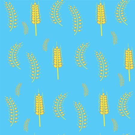 Seamless blue background with wheatのイラスト素材