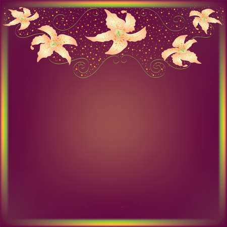 Invitation card with lilyのイラスト素材