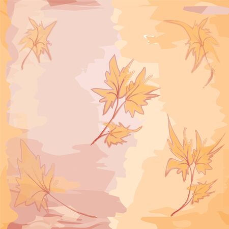 Seamless orange leaf grunge patternのイラスト素材