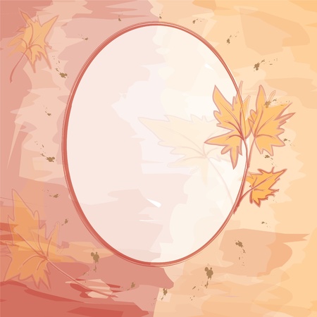 Invitational oval card with autumnal designのイラスト素材