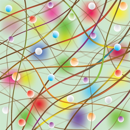 Abstract geometric wave background with rainbow circlesのイラスト素材