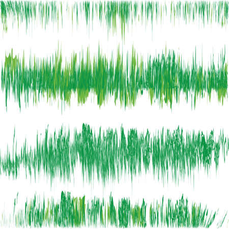  Grunge grass silhouette set for designのイラスト素材