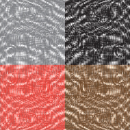 Set of grunge striped and checkered wavy textures. のイラスト素材