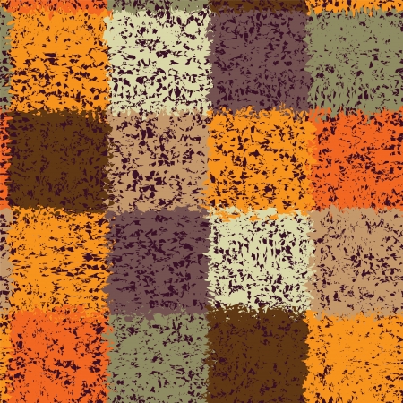 Grunge stained quilt colorful seamless pattern with square elementsのイラスト素材