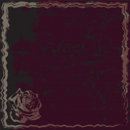 Invitation grunge stained dark card with abstract rose in purple and black colorsのイラスト素材