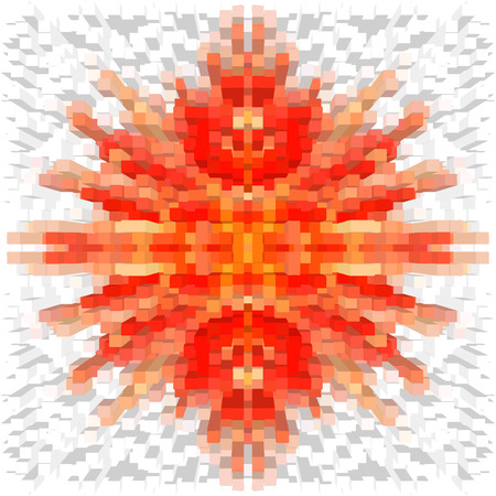 Seamless geometric pattern with many square blocks in orange, yellow,white colorsのイラスト素材