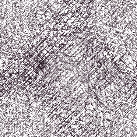 Grunge striped and checkered black and white seamless compositionのイラスト素材