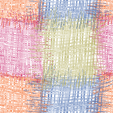 Seamless checkered  pattern with grunge striped square  elements in blue,violet,orange,green colorsのイラスト素材