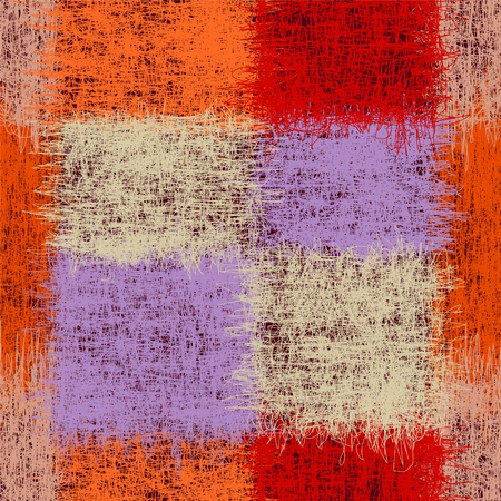 Seamless blanket pattern with colorful weave shaggy rectangular elements plaid,corpet,tapestryのイラスト素材
