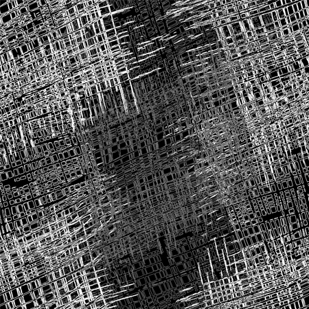 Black and white seamless pattern with grunge striped square elements for web designのイラスト素材