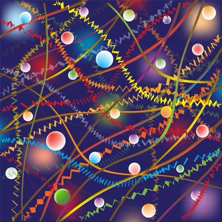 Abstract colorful background with balls and garlandsのイラスト素材