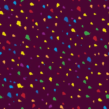 Seamless vivd pattern with colorful splash on dark violet background for web designのイラスト素材