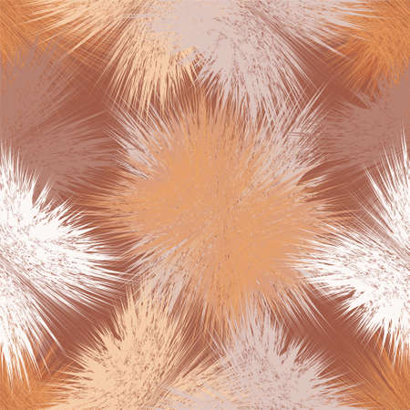 Seamless pattern with grunge shaggy square elements in brown, orange, white, beige pastel colors for web designのイラスト素材