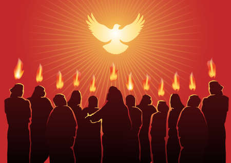 An illustration of Pentecost sunday holy spirit. Biblical Series