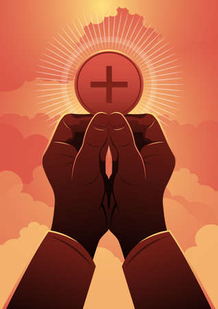 An illustration of Holy Communion, Catholics holiest sacramentのイラスト素材