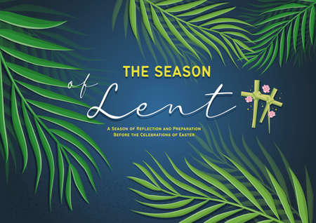 Season of Lent. Palm Sunday, Easter and the Resurrection of Christのイラスト素材