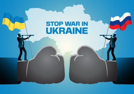 Stop war ukraine russia conflict ukraine russia warのイラスト素材