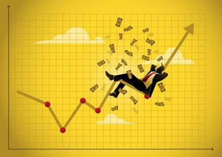 Success investment earn more profit or easy growing return mutual fund, dream about being rich conceptのイラスト素材