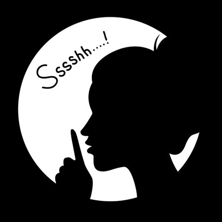 An illustration of Keep silence symbol. Quiet, pleaseのイラスト素材