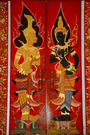 beautiful decoration temple doorsの写真素材