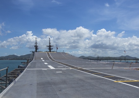 Runway on an Aircraft Carrierの写真素材