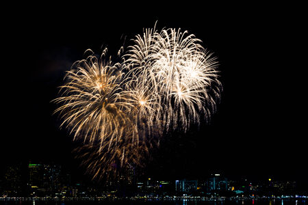 Colorful fireworks display for celebrationsの写真素材