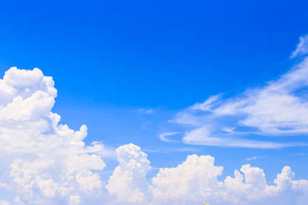 blue sky background with white cloudsの写真素材