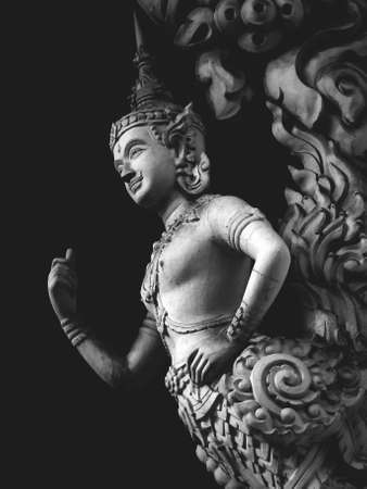 White angel statue in Thai style の写真素材