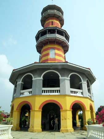 Colorful Watch Tower in Bangpa-In palace where is King Rama V  palace  Now, it is a famous tourist...