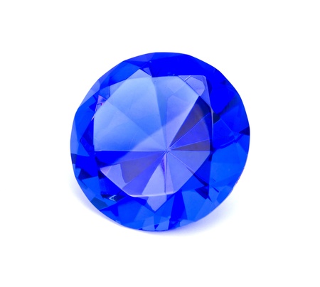 Blue sapphire gemstone isolatedの写真素材