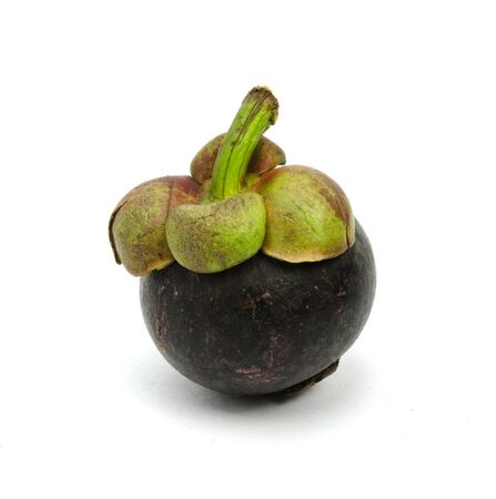 Mangosteen fruit and cross section showing の写真素材