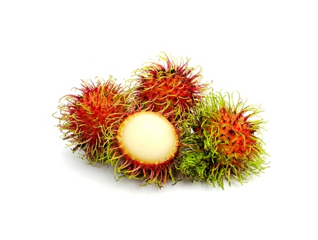 Rambuta thailand fruit isolated on white backgroundの写真素材