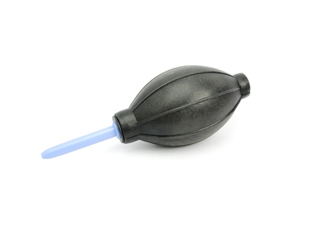 a black blower; can be used for cleaning camera sensor; isolated on white backgroundの写真素材