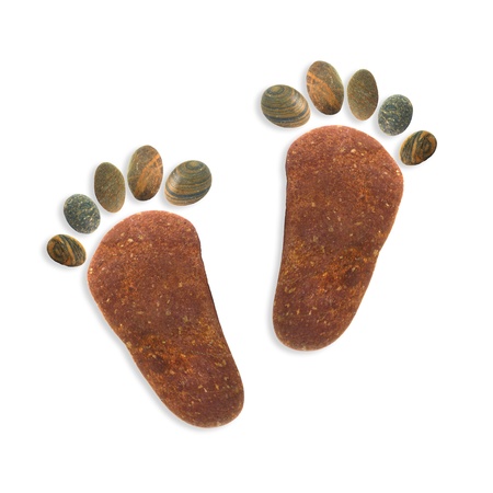 stone foot on white background ,niceの写真素材