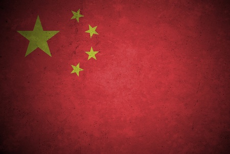 china  flag pattern on the concrete wall.の写真素材