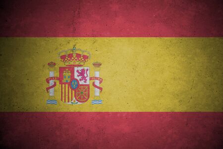 spain  flag pattern on the concrete wall.の写真素材