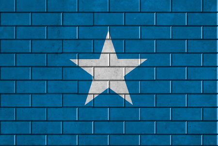 Somalia flag painted on a brick wall の写真素材