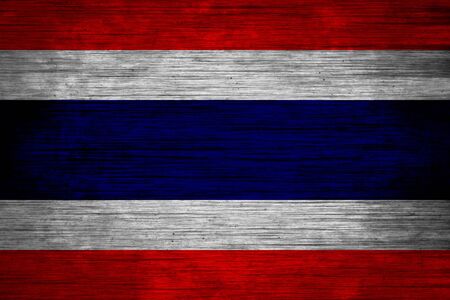 thailand flag  wood textureの写真素材