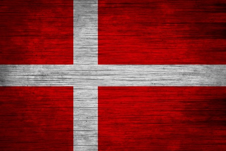 Denmark flag on wood textureの写真素材